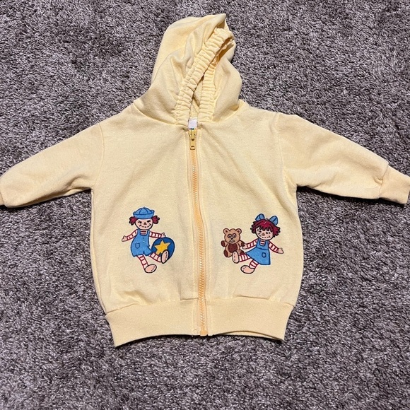Vintage Garanimals Raggedy Ann Yellow Infant Zip Up Hoodie 12M - Picture 1 of 5